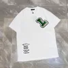 2024 Verão Paris Mens Camisetas Designer Luxo Flocagem Carta Camiseta Camiseta Clássico 1V Carta Gráfico Moda Verde Mulheres Manga Curta Casual Algodão T-shirt Tops