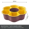 Fruit Vegetable Tools 7 Grids Multifunctional Rotating Drain Basket Strainers Plastic Vegetable Basket Pot Storage Platter Fruit Plate Snack Tray 230328