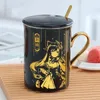 Tazas Juego Genshin Impact Paimon Xiao Keqing Zhongli Taza de cerámica Estampado de oro Café Agua Regalo de moda 230327