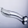 Dildos/Dongs dubbel Ended Crystal White Glass Dildo Artificial Penis Granule Spiral G Spot Massager Vuxen Game Sex Toys for Woman Gay 230327