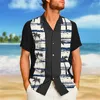 Mens Casual Shirts mens Hawaiian shirt coconut wood graphic printing Cuba collar beach casual 3D short sleeve button SX5XL 230328