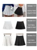 Skirts Preppy Style High Waist Solid Pleated Mini Skirt Women Summer Spring Korean Fashion Cute White A-line Skirt Y2k Skort Clothes 230328