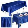 Tischdecke, rechteckig, aus Satin, Leinen, waschbar, Polyester, schmutzabweisend, für Hochzeit, Buffet, Party, Kaminsims, Saten 230327