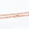 Kedjor XP -smycken -(50 cm 4 mm) Rose 585 guldfärg Figaro 3: 1 halsband för män kvinnor mode nickel gratis