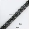 Stone 8mm Black Moonstone Beads Round 410mm Natural Diy Loose For Jewelry Making Bead Strand Drop Delivery 20 DHZXG