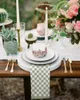 Table Napkin 4pcs Green Checkerboard Square 50cm Party Wedding Decoration Cloth Kitchen Dinner Serving Napkins