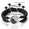 Strand Trendy Dragon Tai Chi 6mm Oeil de Tigre Pierre Méditation Bracelet Tressé Bracelets Correspondant Couple Prière Bijoux