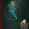 Wandklokken Creative Simple Clock Noordse luxe Large metaal Modern stille gouden woonkamer Reloj Pared Home Decor