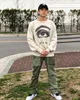 Designer Fashion Hoodie Saint Michael Makes Old Graffiti And Destroys The Eyes FOG Loose Casual Couple Round Neck Sweater