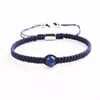 Pulsera de macramé trenzado con nudo de cordón de ojo de tigre de piedra Natural de diseño de hilo, regalo de joyería para hombres