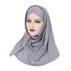 Donne musulmane One Piece Amira Cross Pull On Ready Instant Hijab Sciarpa lunga Scialle turbante islamico Ramadan Femme Copricapo Tappi avvolgenti
