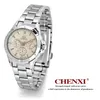 Armbanduhren CHENXI Damenuhren Silber Edelstahl Armbanduhr für Frauen Mode Kleid Quarz 5 Farbe Analog Casual Damenuhr