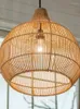 Lampes suspendues Vintage rotin lumières lampe suspendue tissée à la main pour la décoration du salon salle à manger E27 Suspension