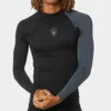 Wetsuits Drysuits Rash Guard Surfing Clothing Men's Long Sleeve Apparel Uv Protection Swimming T-Shirt Camiseta Surf Diving Rashguard Beach Shirts 230328