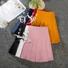 Skirts Elastic Waist Stretch Half Pleated Skirt Skating Skirt Woman Skirts Korean Style Unif Skirts Pleated Mini Skirt Skater Skirt 230328