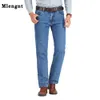 Heren Jeans Men Business Classic Spring herfst Male Cotton Rechte Stretch Brand Denim Pants Summer Overalls Slim Fit broek 230327