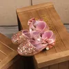 Sandals Summer Girls Sandals Cute Bow Fashion Sequins Kids Princess Shoes Flat Heels Girls Beach Sandals SY098 W0327