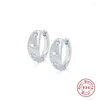 Hoop Earrings Aide 925 Sterling Silver Octagonal Zircon Star For Women Fine Luxury Jewelry Pendientes Brincos Aretes