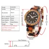 Relojes de pulsera Reloj para hombre Vintage Color mezclado Correa de madera Cuarzo de madera Deportes Escala romana Dial Hombre Reloj Top Reloj