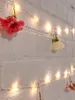 سلاسل LED String Lights PO مقطع في الهواء الطلق بطارية تديرها Garland Garland Christmas Decoration حفلة عطلات الزفاف عيد الميلاد الجنية