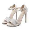 Sandals Elegant Women Summer High Heels Open Toe Ankle Strap Shoes Woman Thin Heel Female Sandalias Size 35-42 WSH3272