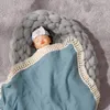 Coperte Fasce Cotone organico nato Mussola Swaddle Baby Fashion Soft Fringe Wrap Coperta Cute Infant Sleeping Quilt Bed Cover 230328