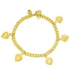 Braccialetti con ciondoli Bracciale in oro 24k 4mm Ciondolo a forma di cuore Placcatura in oro Braccialetto di moda Regalo di gioielli 230328