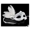 Party Masks Manufacturers Wholesale White Plastic Feather Dance Shows Catwalk Lovers Highend Drop Delivery 202 Dh0Oh