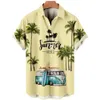 Mäns avslappnade skjortor Summer Men's Hawaiian Shirts Vintage Top 3D Car Print Loose Casual Shirts Men Beach Aloha Shirt Fashion Clothing Ropa Hombre 5xl 230329