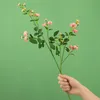 Simulation petite rose fleur transfrontalière multi-tête simulation fleur bouquet artificiel décoration de mariage tenant de fausses fleurs