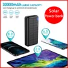 30000mAh Solar kraftfulla kraftbanker utomhusladdningsstation bärbar snabb laddning extern reservbatteri för mobiltelefon powerbank