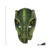 Party Masks Halloween Nowy dinozaur Tyrannosaurus Rex Mask Cosplay Cosplay Props Dekoracja GC428 Drop dostawa 202 DH2VX