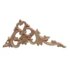 Figurine decorative Oggetti Decor Intagliato Non verniciato Legno Applique Decalcomania Onlay Modanature Foglie lunghe Fiore Gomma Angolo Mobili Pareti D