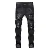 Mens Jeans Skinny Ripped Denim Distressed Pants Work Stretch Slim Fit Trousers S3XL Högkvalitativa kläder för 230327