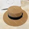 8 Colors Designer Beach Caps Ribbon Woven Straw Hats Sunshade Basin Hat For Men Women