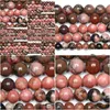Stone 8Mm Natural Black Lace Rhodonite Beads In Loose 15 Strand 4 6 8 10 12 Mm Pick Size For Jewelry Making Drop Delivery 202 Dhe3Q