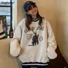 Dames TShirt Wanita Tidak Ada Topi Hoodies Kaus Longgar Kasual Cetak Pullover Fleece Lengan Panjang OLeher Gaya Korea Vintage Retro Rompi Fashion Style 230328