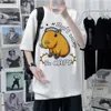 Mens Magliette Capibara Top Uomini Comic Designer Divertente Abbigliamento Maschile Capibara T Shirt Kawaii Streetwear Abbigliamento 230327