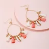 Dangle Earrings Trendy Colorful Fringe Big Circle Shell For Women Lady Charm Ear Drop Boho Summer Beach Jewelry Gifts