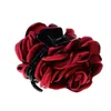 Blomma klo klipp brud bröllop fascinatorer flickor damer peadband dam headpiece hår stift tillbehör prom fascinator huvudkläder röd blå rosa svart lila röd