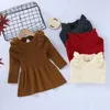 Meisjesjurken 0-3 jaar herfst casual jurk babymeisjes lange mouw gebreide tutu kinderen peuter optocht sundress