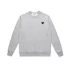 Sweats à capuche pour hommes de créateurs Com Des Garcons Sweat-shirt gris CDG PLAY Black Heart Crewneck Sweatshirts Marque XL Nouveau