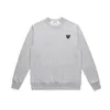 Designer Mens Sweats à capuche Com Des Garcons Cdg Sweat-shirt Play Big Heart Gris Crewneck Sweatshirts Taille XL Marque