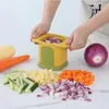 Fruit Vegetable Tools Dicing and Cutting Artifact Multifunctionele roestvrijstalen groente Carrot Cruid Comkomme Fries Tool Keukenaccessoires 230328