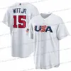 Equipe personalizada EUA 2023 Jersey World Baseball Classic WBC Bobby Witt Jr Mookie Betts Pete Alonso Trea Turner Mike Trout J. T. Realmuto Clayton