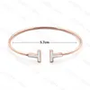 Lettre Double Bracelet T Bangle Famille Shell Bracelet pour Dames Simple Ouverture Pliable Tiffbracelet Bracelets De Charme Designer Bijoux De Luxe J230328