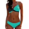 Women's Swimwear bikini fashion sexy color matching cross split swimsuit summer beach women's swimwear 230328