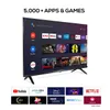 32/43/50/55/65 75 Aready Certyfikowane 32-calowe Google Android Smart TV LED 720p HD DTV-T2/S2 (czarny) do garażu na świeżym powietrzu RV