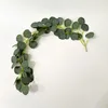 Kwiaty dekoracyjne sztuczne rośliny eukaliptus zielone liście girland winorośl ślub zielony dom domowy stół urodzinowy dekoracja ścienna