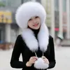 Beanies Beanie/Skull Caps Winter Hat Set Female Warm Fur With Scarf Women Knitted Beret Cap Bonnet Skullies Cold-proof Delm22